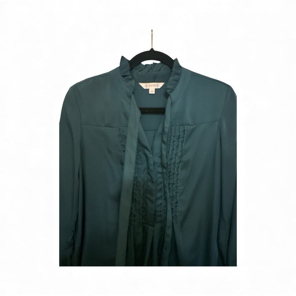 Nanette by Nanette Lepore Dark Teal Blouse with Bow Detail - Picture 2 of 6
